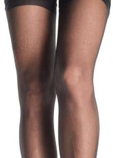 Sheer Black Thigh High Stockings With Lace Garter Belt Queen Size Hosiery